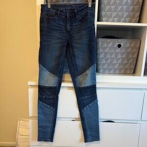 Calvin Klein Women's Blue Patchwork Skinny Jeans